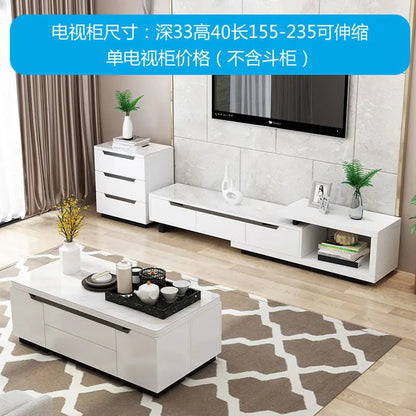 Tea table, dining table, multifunctional lifting and folding, simple modern living room, creative tempered glass coffee table