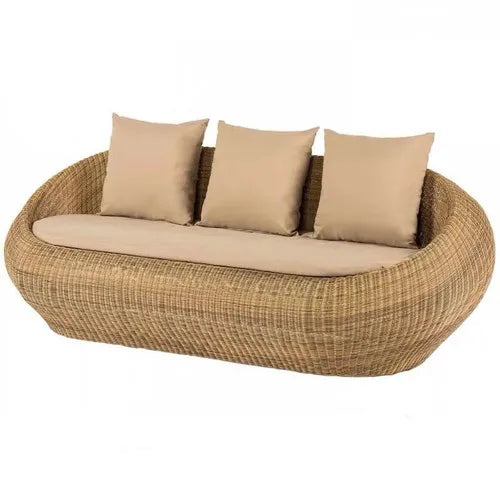 Outdoor rattan sofa combination rattan woven table and chair three piece set of leisure circular sofa furniture