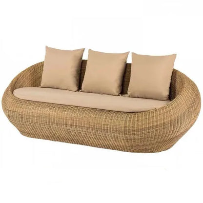 Outdoor rattan sofa combination rattan woven table and chair three piece set of leisure circular sofa furniture