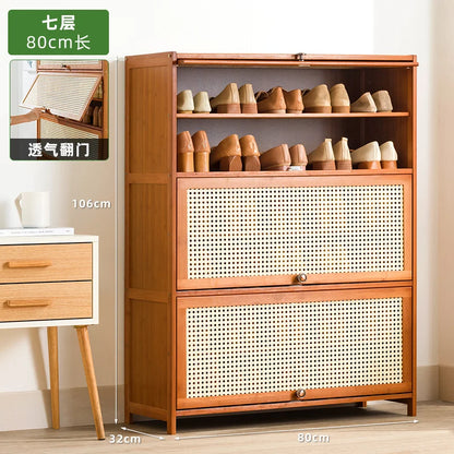 Wooden Horse Man Shoe Rack Shoe Cabinet Home Door outside Simple Storage Dormitory Economical Indoor Beautiful Bedroom Dustproof