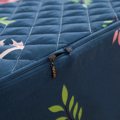 Printing Quilted Cotton Mattress Cover With Zipper Bedspread Mattress Cover Soft King Queen Tatami Bed Dust Cover Customizable