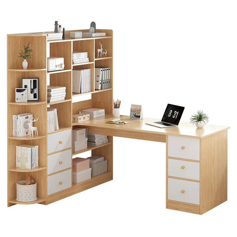 Rental table home bookshelf desk integrated desktop computer desk student study desk corner writing desk combination