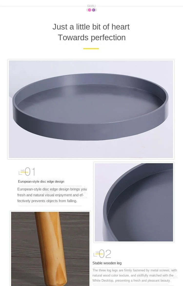 Nordic Furniture Small Coffee Tables Family Modern Balcony Live Room Bedroom Sofa Side Corner Movable Tray Round Table Assembly