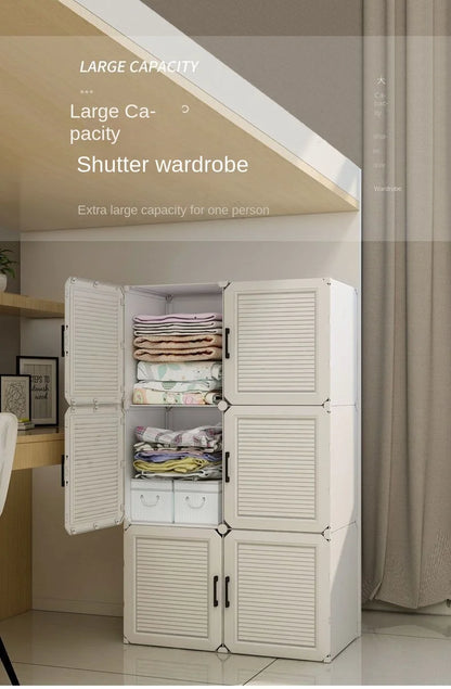 Simplicity Household Bedroom Dustproof Clothes Cabinets For Plastic Assemble Storage Rack Foldable Multilayer Wardrobe Furniture