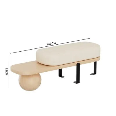 Nordic Solid Wood Shoe Stool Creative Wool Sofa Doorway Senior Sense Cloakroom Living Room Porch Household Fitting Rest Bench