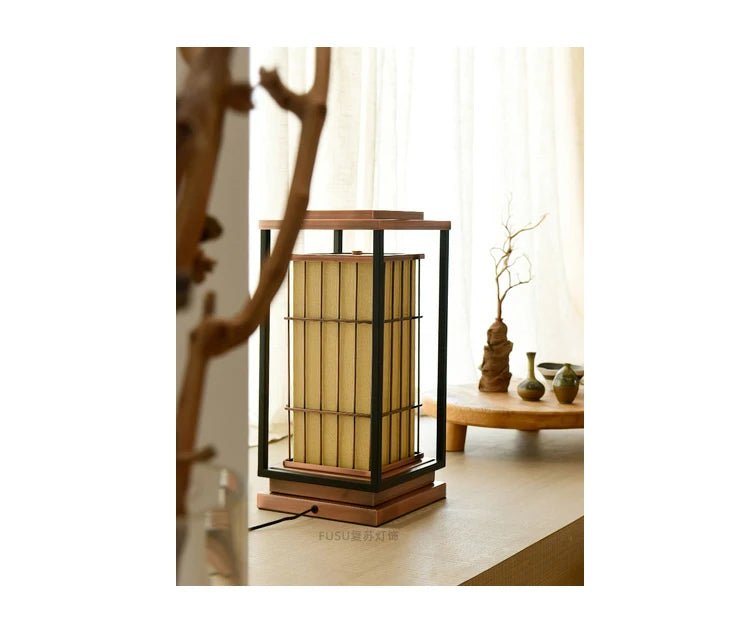 zq Desk lamp, Japanese living room, retro floor lamp, Zen tea room, study, home stay restaurant, landscape lamp