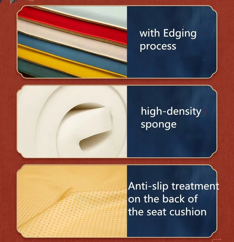 Chinese Flower and Birds Seat Cushions with Ties, Dining Chair Pads, Silk Satin, Non-Slip Sitting Mat, Custom, Fine