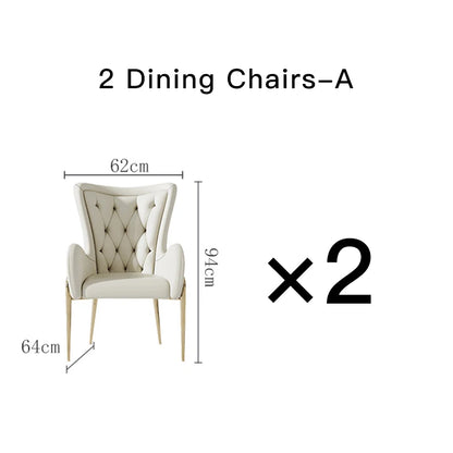Luxury White Marble Dining Table And Chair Combination Rectangular Household Italian Type Large Concise Mesa Modern Furniture