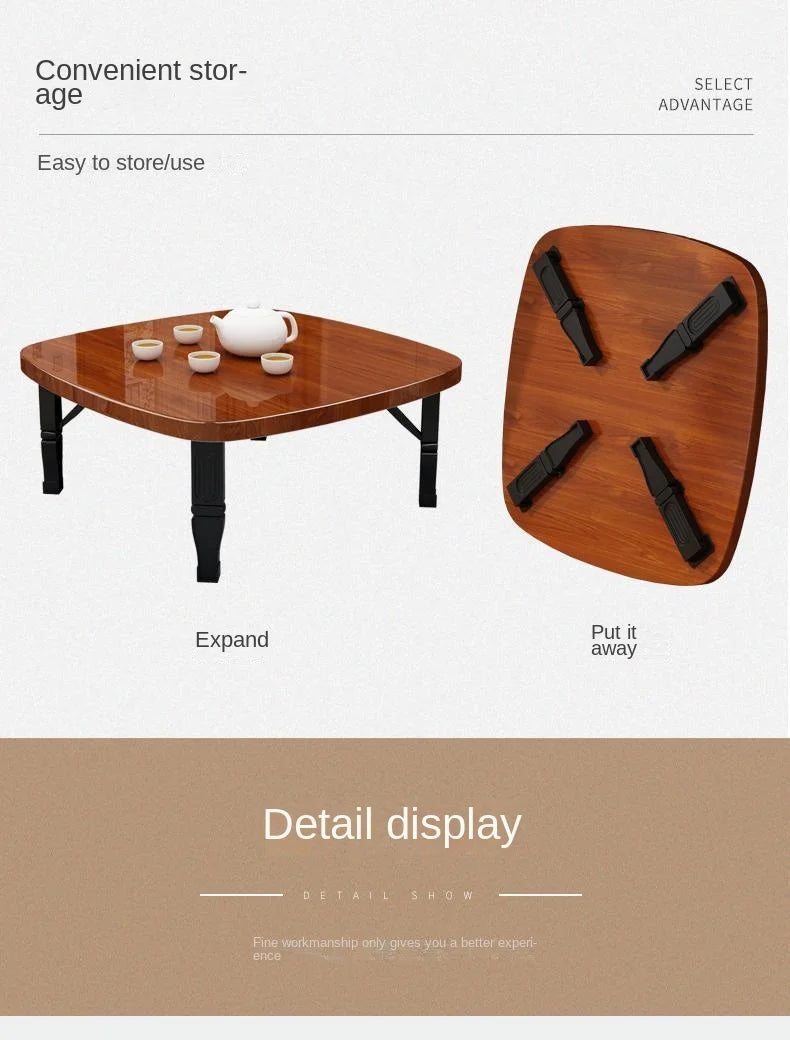 Furniture For Home Folding Household Small Tea Coffee Square Tables Simple Dining Carpet Tatami Bed Desk Balcony Computer Table