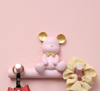 Cartoon Bear Hook Porch Key Hook Clothes Rack Wall Coat Keychain Bathroom Accessories Holder Hook Hat Clothes Display Stands