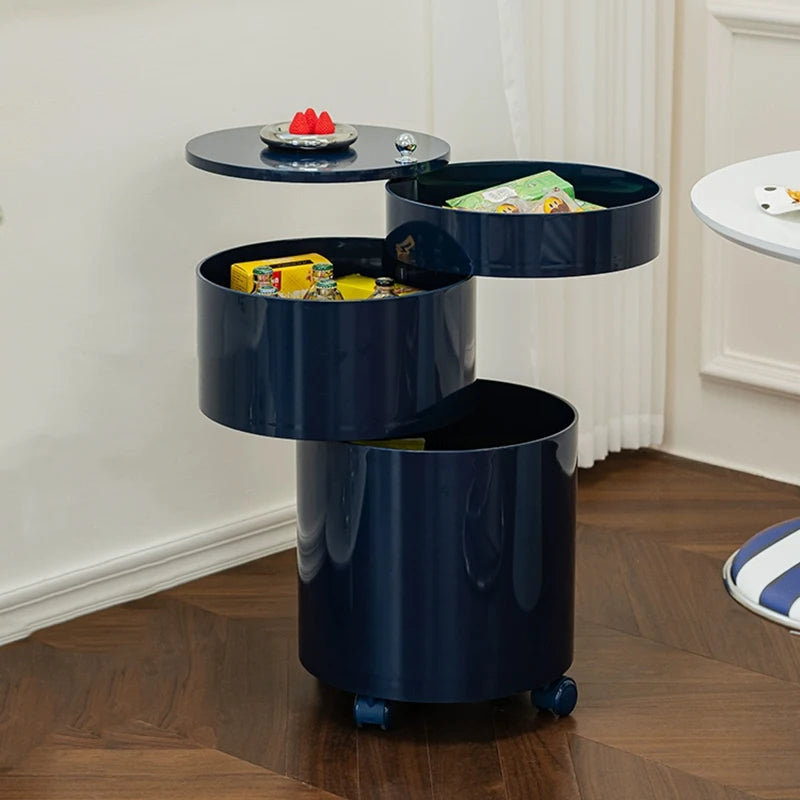 Nordic Furniture, Creative Nightstands, Bedroom Cabinets, Bedside Tables, multifunctional Locker Cart,Round Revolving Side Table