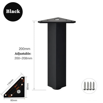 4PCS Furniture Leg Aluminum Triangular Square Sofa Leg with Screw Thickening Metal Furniture Feet Bathroom Cabinet Coffee Table