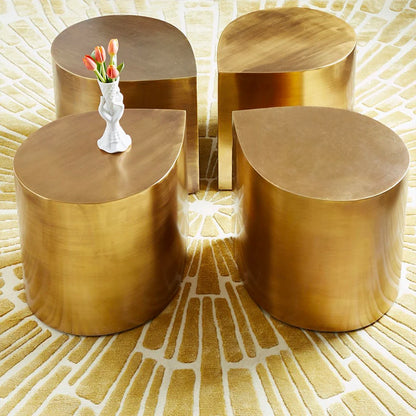 Fresh Four-Leaf Clover Tea Table Tear Drop Coffee Table Brushed Bronze Craft Adler Shaped Sofa Side Table