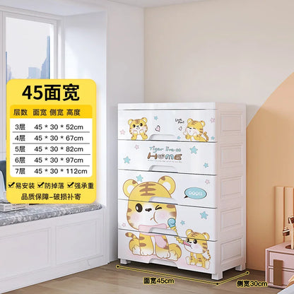 78 wide thickened plastic drawer storage cabinet, baby children's wardrobe, toys, multi-layer storage cabinet, chest of drawers