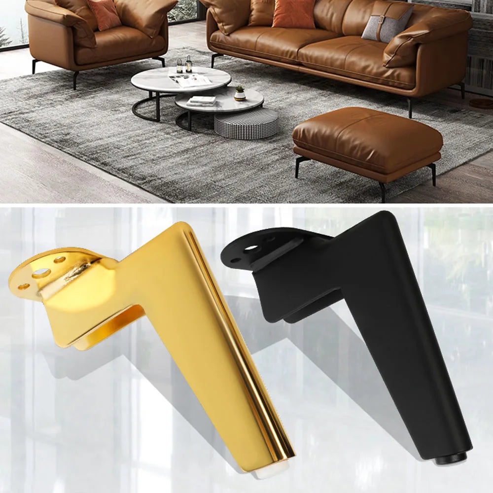 12-18cm 4pcs Furniture Legs Metal Black Gold Coffee Table Foot Sofa Desk Bed Dressers TV Bathroom Furniture Replacement Foot