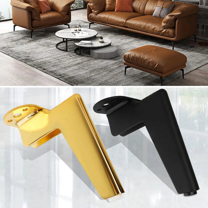 12-18cm 4pcs Furniture Legs Metal Black Gold Coffee Table Foot Sofa Desk Bed Dressers TV Bathroom Furniture Replacement Foot