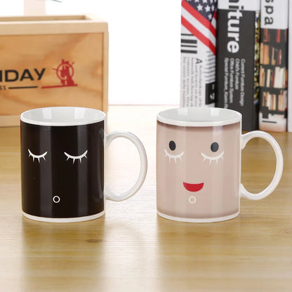 Creative Battery Magic Mug Positive Energy Color Changing Cup Ceramic Discoloration Coffee Tea Milk Mugs Novelty Gifts 12 style