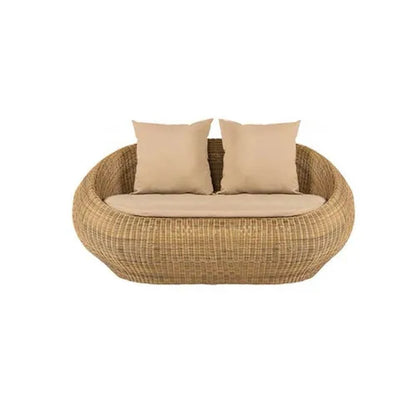 Outdoor rattan sofa combination rattan woven table and chair three piece set of leisure circular sofa furniture