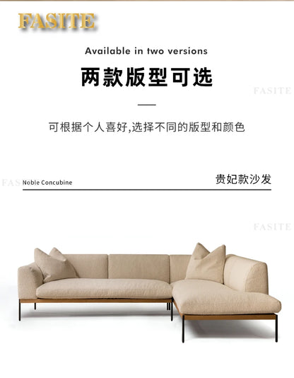 Fabric sofa living room modern simple Nordic chaise longue solid wood corner sofa combination