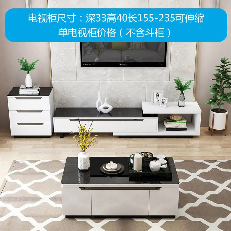 Tea table, dining table, multifunctional lifting and folding, simple modern living room, creative tempered glass coffee table