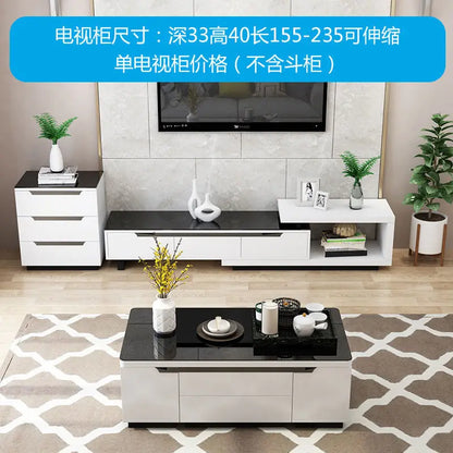 Tea table, dining table, multifunctional lifting and folding, simple modern living room, creative tempered glass coffee table