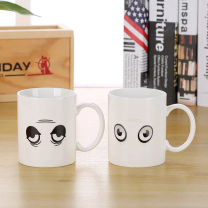 Creative Battery Magic Mug Positive Energy Color Changing Cup Ceramic Discoloration Coffee Tea Milk Mugs Novelty Gifts 12 style