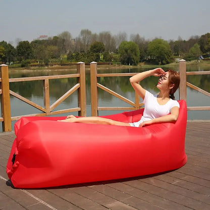 Outdoor Portable Air Sofa Lazy Inflatable Bed Air Mattress Single Person Sleeping Bag Lunch Bed Fast Inflatable Seatings