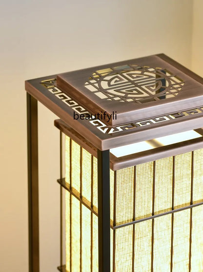zq Desk lamp, Japanese living room, retro floor lamp, Zen tea room, study, home stay restaurant, landscape lamp