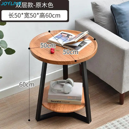 JOYLIVE Tea Table Simple Modern Sofa Side Table Household Round Double-layer Side Table 2022 New Dropshipping
