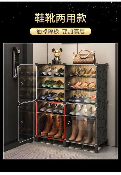 Shoe Rack Cabinets Shelf Shoes Storage Organizer Cupboards Furniture Hallway Entrance Multiple Layer Dustproof Cover Transparent