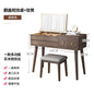 Qf Modern Minimalist Solid Wood Dresser Desk Integrated Mirror Foldable Makeup Table