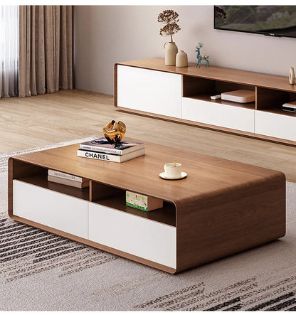 HYP Simple TV Cabinet Coffee Table Combination Nordic Set Modern Living Room Floor Cabinet Large and Small Apartment Type
