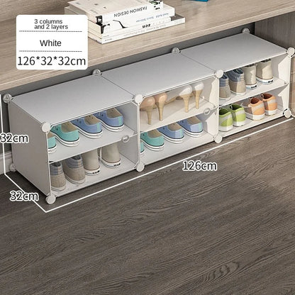 Small-Scale Foldable Cabinets For Home Living Room Multilayer Large Space Shelf Student Dormitory Dust Proof Shoe Storage Rack