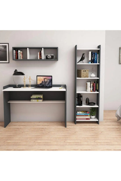 Hurrem Study desk Bookcase Shelf set office furniture computer desk business room furniture decorative walnut white antrachite.