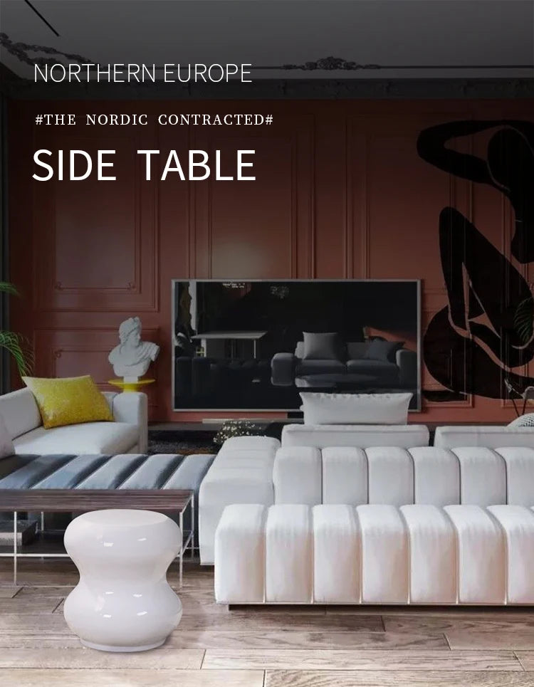 luxury side table black console table  Nordic Contemporary corner coffee table