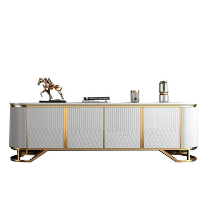 Affordable Luxury Style TV Cabinet and Tea Table Combination Simple Modern Living Room Floor Cabinet Marble