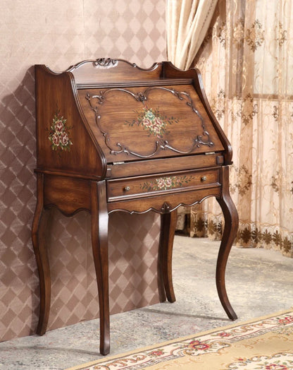 European American Style Makeup Table Solid Wood Dressing Table Classical Secretarial Cabinet Desk Side Table