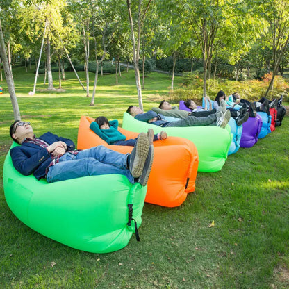 Outdoor Portable Air Sofa Lazy Inflatable Bed Air Mattress Single Person Sleeping Bag Lunch Bed Fast Inflatable Seatings