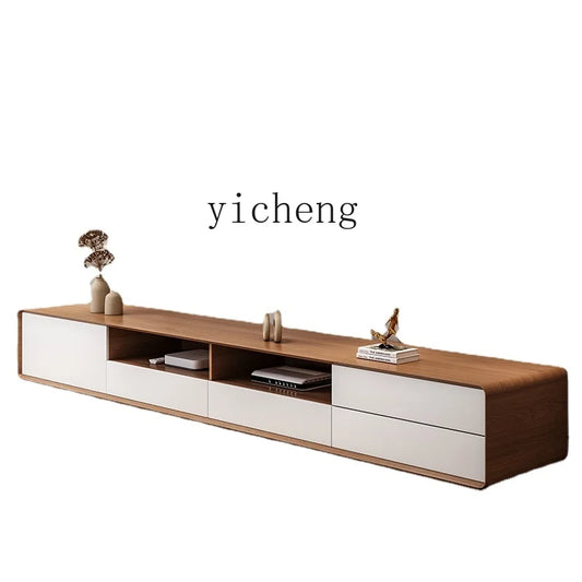HYP Simple TV Cabinet Coffee Table Combination Nordic Set Modern Living Room Floor Cabinet Large and Small Apartment Type