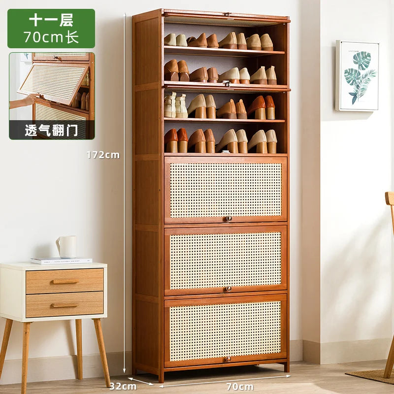 Wooden Horse Man Shoe Rack Shoe Cabinet Home Door outside Simple Storage Dormitory Economical Indoor Beautiful Bedroom Dustproof