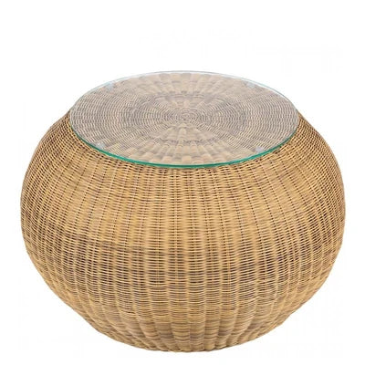Outdoor rattan sofa combination rattan woven table and chair three piece set of leisure circular sofa furniture
