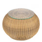 Outdoor rattan sofa combination rattan woven table and chair three piece set of leisure circular sofa furniture