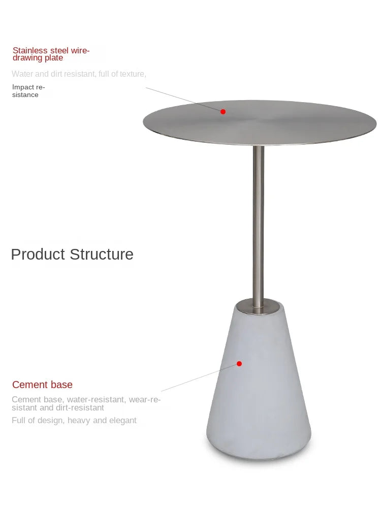 Milk Tea Shop Cement Side Table Simple Modern Concrete Side Table Designer Living Room Nordic Heytea Coffee Shop Round Table