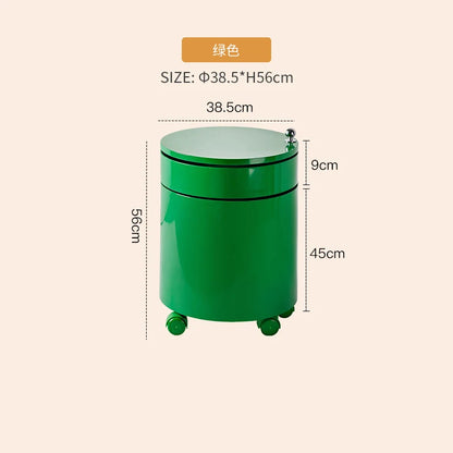 Nordic Furniture, Creative Nightstands, Bedroom Cabinets, Bedside Tables, multifunctional Locker Cart,Round Revolving Side Table