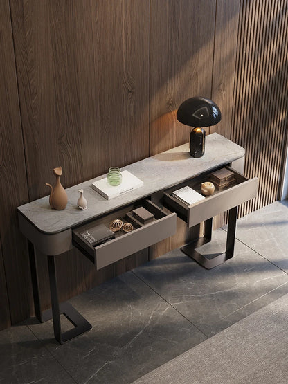 Light Luxury Console Tables Simple Modern Living Room Entrance Side View Table High-End Natural Marble Entrance Cabinet