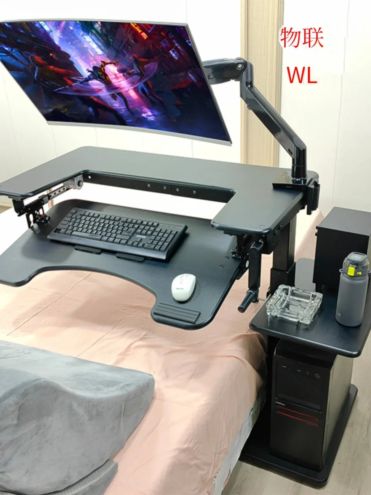 Cross bed computer desk, laptop desktop computer desk, bedside table, lifting table, lazy table, cockpit suspension bracket