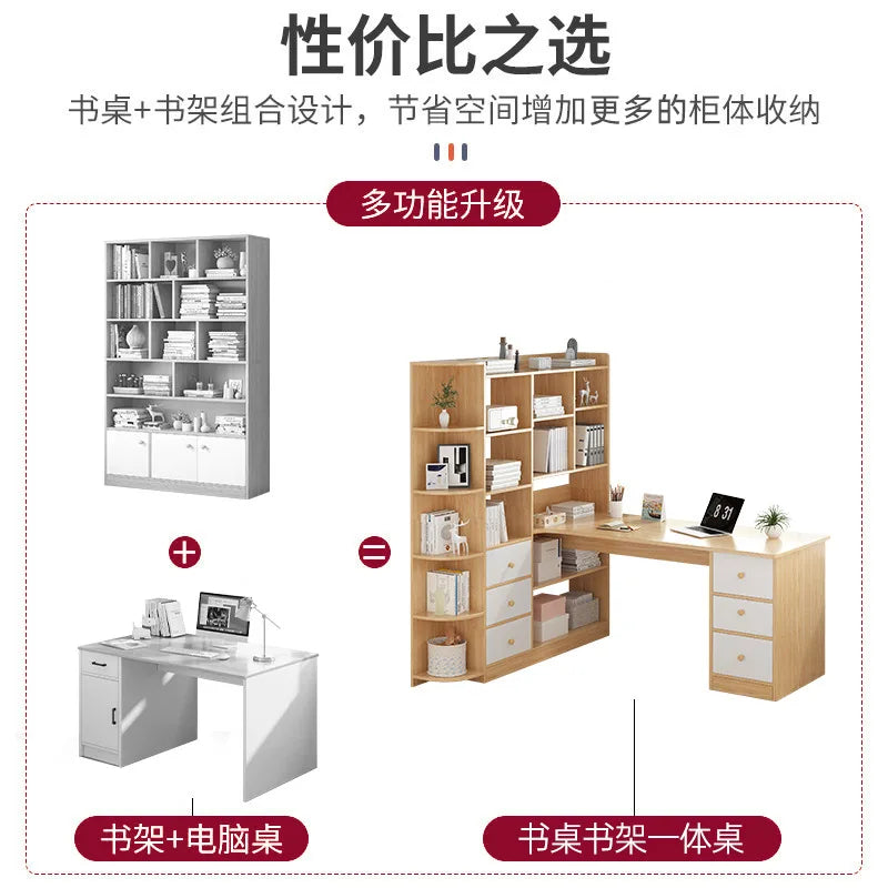 Rental table home bookshelf desk integrated desktop computer desk student study desk corner writing desk combination