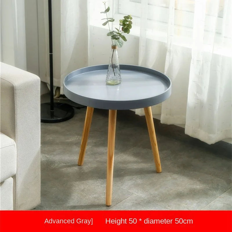 Nordic Furniture Small Coffee Tables Family Modern Balcony Live Room Bedroom Sofa Side Corner Movable Tray Round Table Assembly