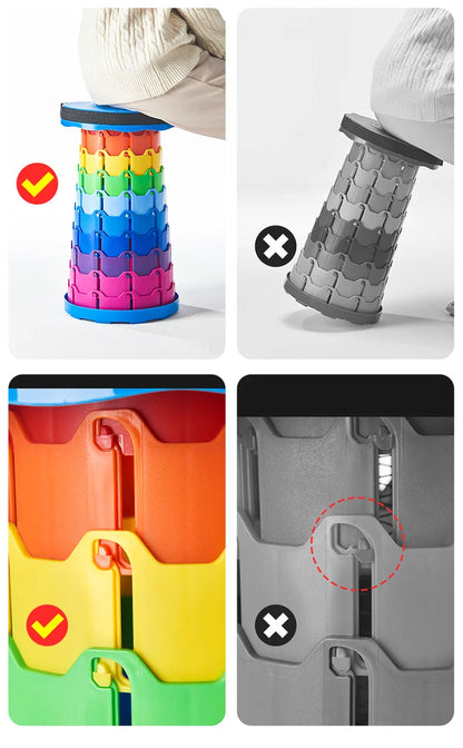 Portable Folding Stool Lightweight Plastic Subway Queuing Chair And Outdoor Camping Fishing with Carry Bag Telescopic Stool