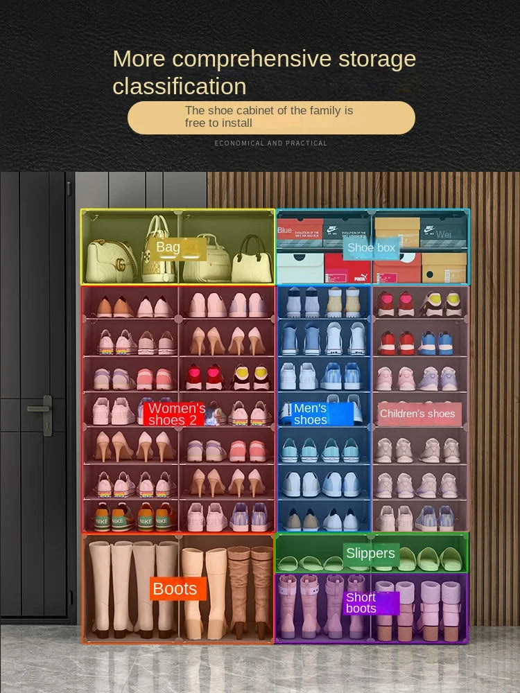 Modern Household Multilayer Plastics Shoe Rack Hallway Cabinets For Living Room Dustproof Storage Shelves Home Bedroom Furniture